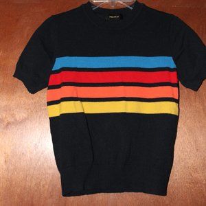 short sleeve stripe sweater